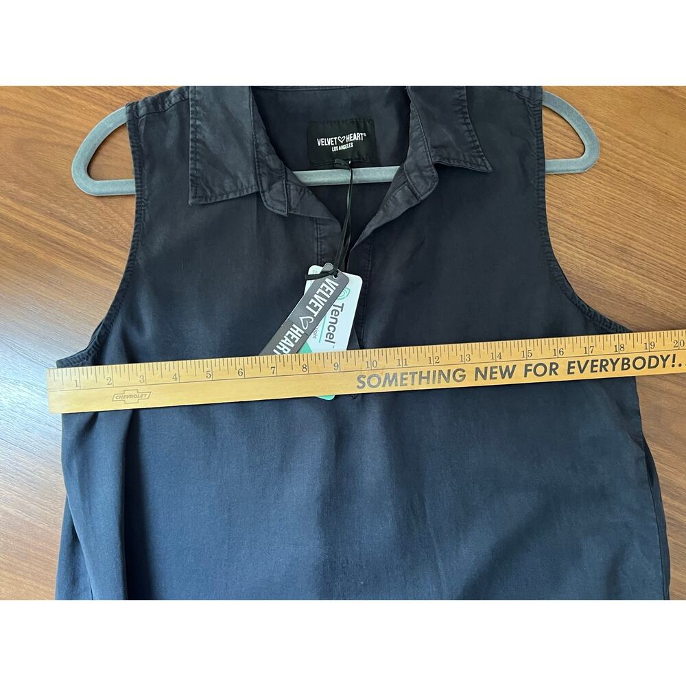 Velvet Heart Navy Tencel Sleeveless Shift Dress Small NWT - Picture 6 of 9
